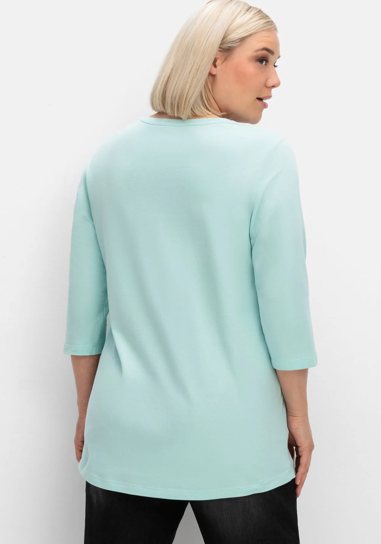 Shirt in Piqué-Qualität mit 3/4-Ärmeln<sheego Hot