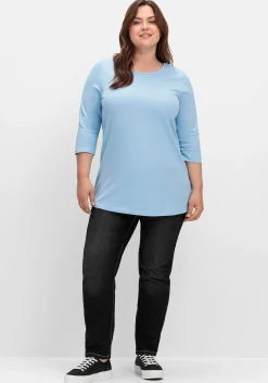 Shirt in Piqué-Qualität mit 3/4-Ärmeln<sheego Sale
