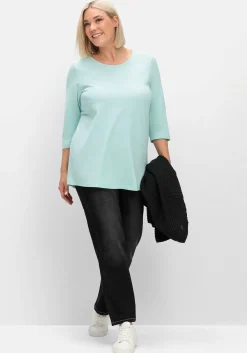 Shirt in Piqué-Qualität mit 3/4-Ärmeln<sheego Hot