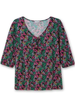 Shirt mit Allover-Blumendruck und tiefem Ausschnitt<sheego by Joe Browns Sale