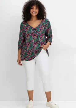 Shirt mit Allover-Blumendruck und tiefem Ausschnitt<sheego by Joe Browns Sale