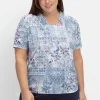 Shirt mit Alloverprint und V-Ausschnitt<sheego Hot