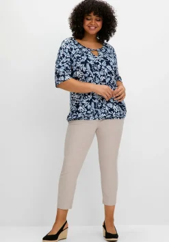 Shirt mit Alloverprint und Cut-out vorn<sheego Fashion