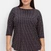 Shirt mit 3/4-Arm und Minimalprint<sheego Online