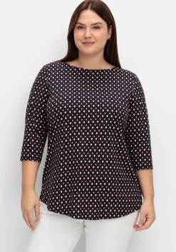 Shirt mit 3/4-Arm und Minimalprint<sheego Online