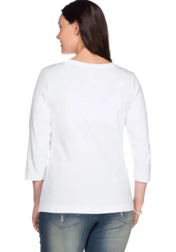 Shirt mit 3/4-Arm und V-Ausschnitt, in Rippqualität<sheego Best