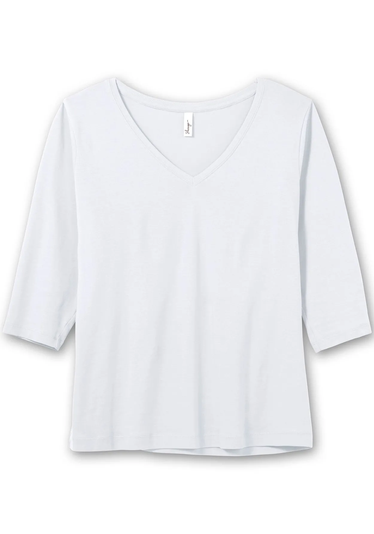 Shirt mit 3/4-Arm und V-Ausschnitt, in Rippqualität<sheego Best