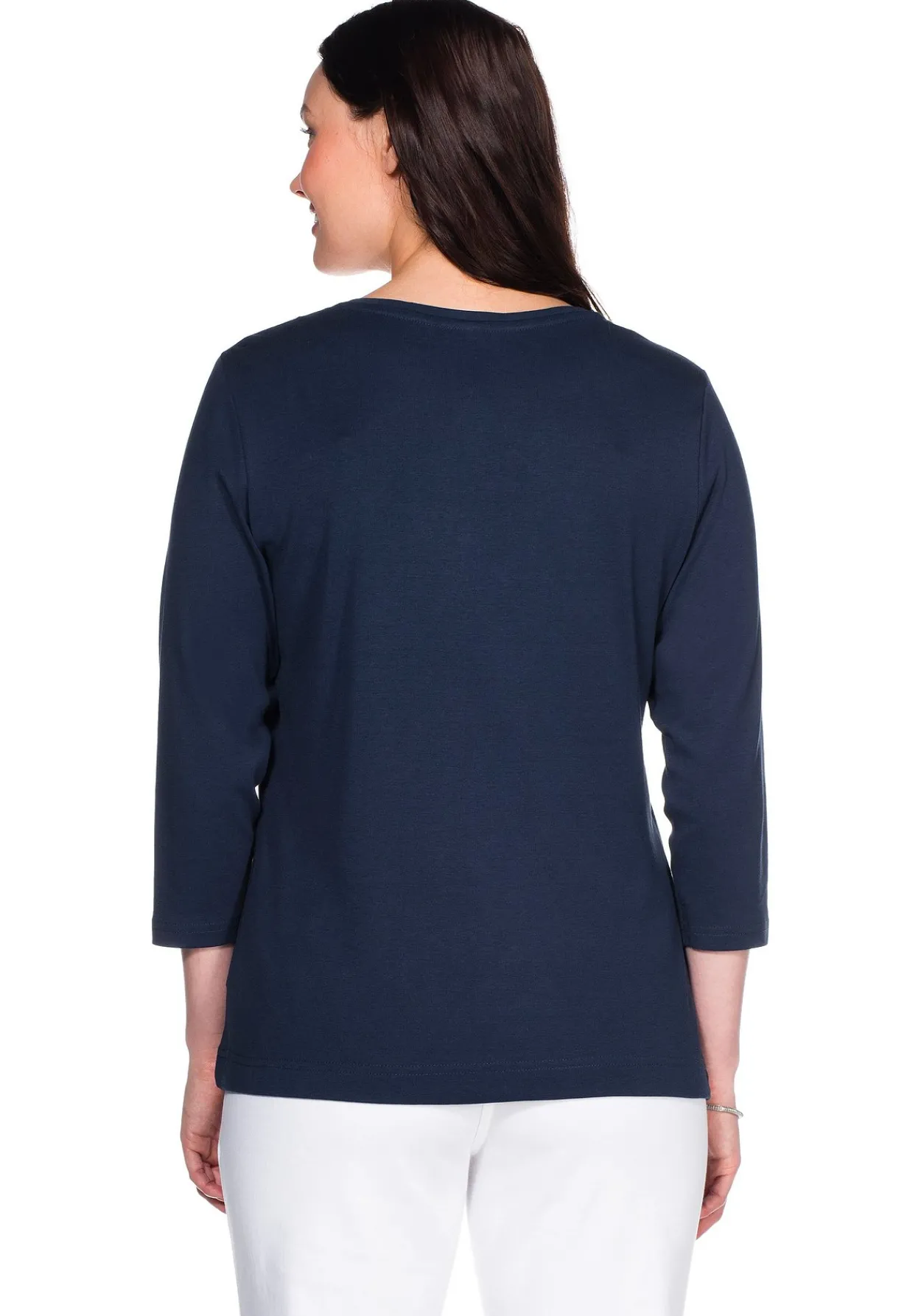 Shirt mit 3/4-Arm und V-Ausschnitt, in Rippqualität<sheego Sale