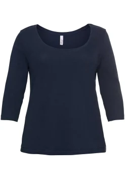 Shirt mit 3/4-Arm und weitem Rundhalsausschnitt<sheego New