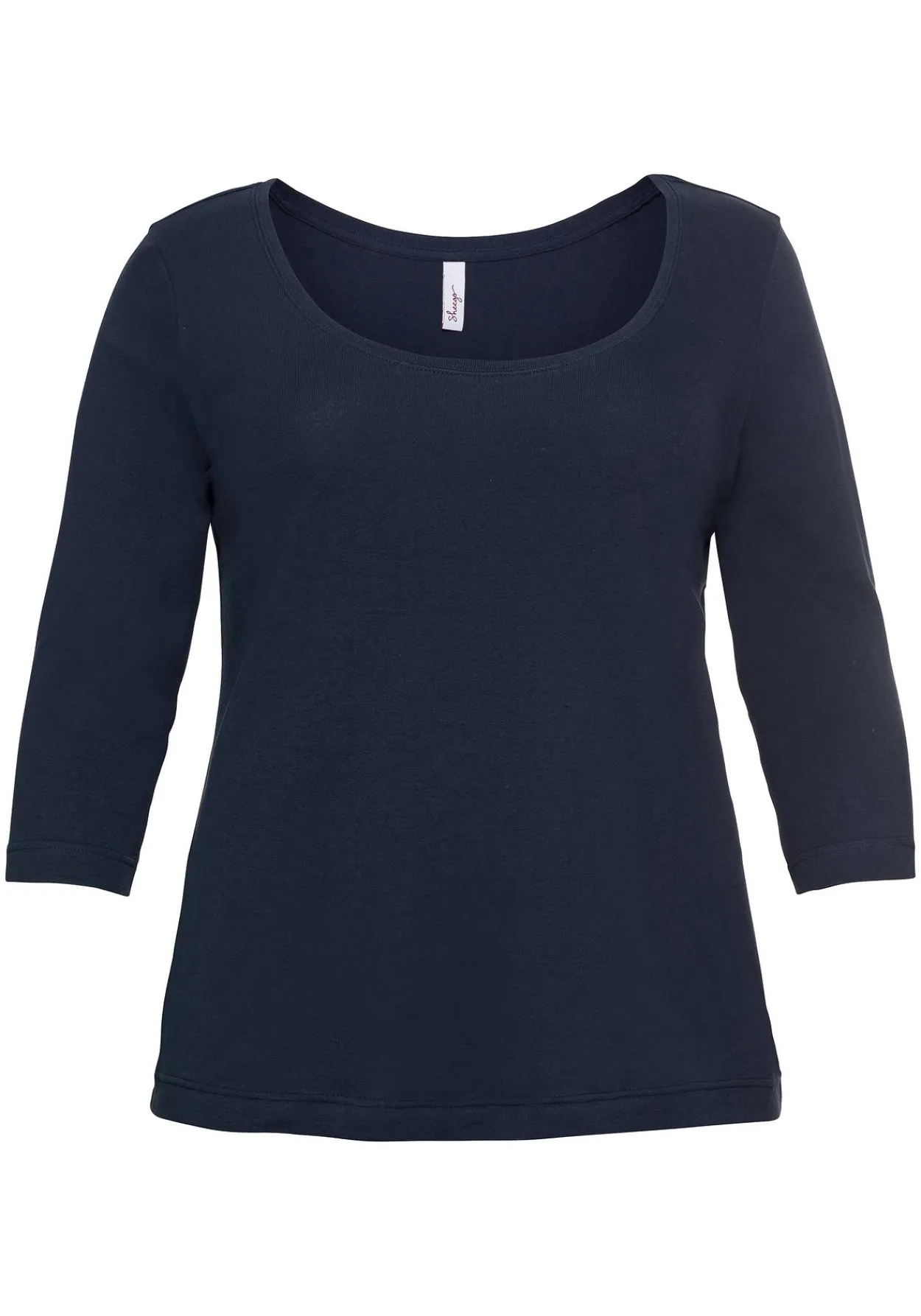Shirt mit 3/4-Arm und weitem Rundhalsausschnitt<sheego New