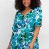 Shirt mit Blätterprint und Perlen-Detail<sheego Online
