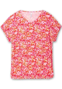 Shirt mit Blumendruck und Saum-Gummizug<sheego New