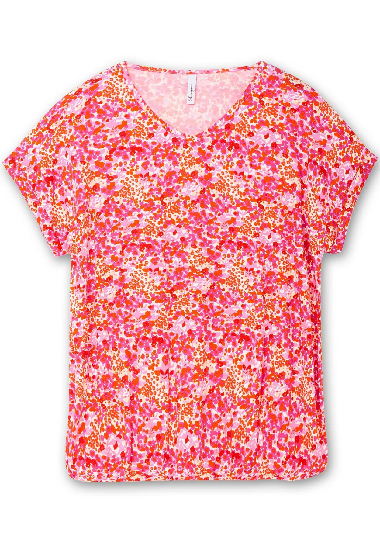 Shirt mit Blumendruck und Saum-Gummizug<sheego New