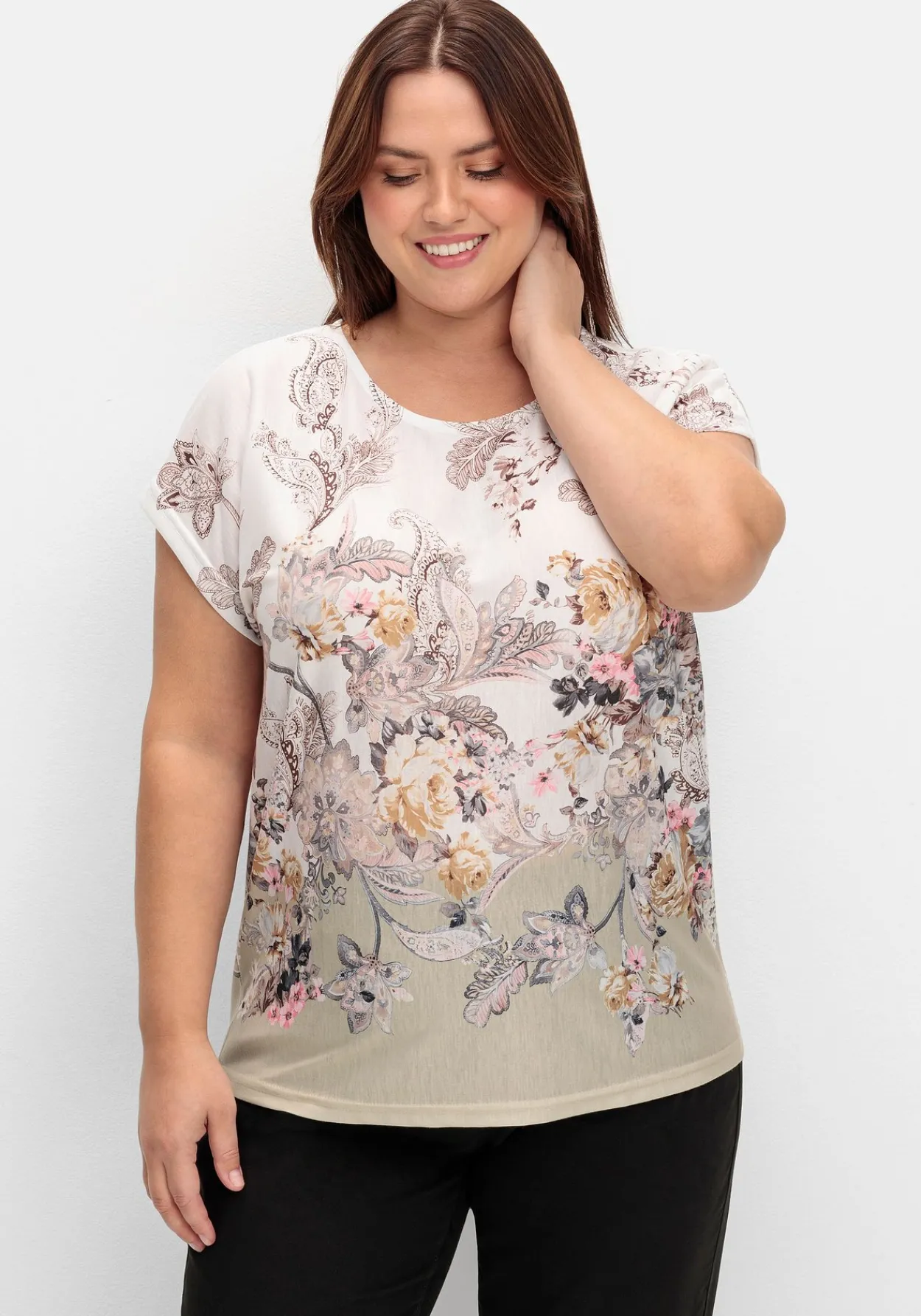 Shirt mit Blumenprint, in bügelfreier Qualität<sheego Fashion