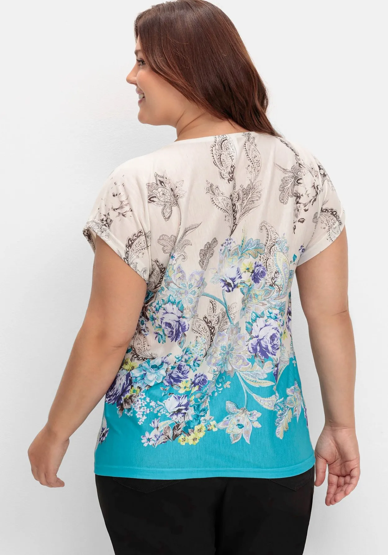 Shirt mit Blumenprint, in bügelfreier Qualität<sheego Outlet