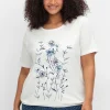 Shirt mit Blumenprint und Gummizugbund<sheego Outlet