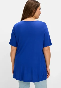 Shirt mit Faltendetails und Ziersteinen<sheego Outlet