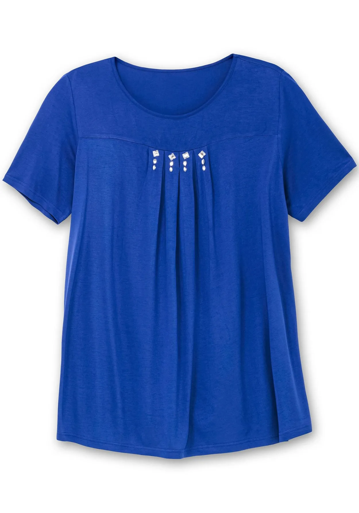 Shirt mit Faltendetails und Ziersteinen<sheego Outlet