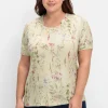 Shirt mit Faltenpartie am Stehkragen<sheego Clearance