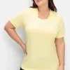 Shirt mit Faltenpartie am Stehkragen<sheego Online