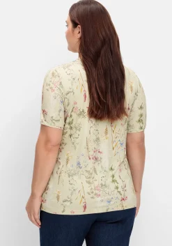 Shirt mit Faltenpartie am Stehkragen<sheego Clearance