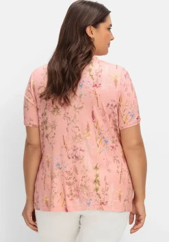 Shirt mit Faltenpartie am Stehkragen<sheego Fashion