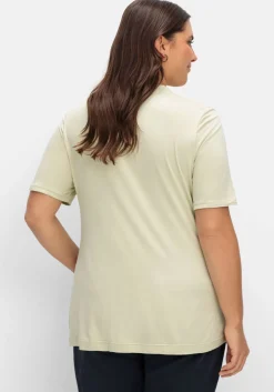 Shirt mit Faltenpartie am Stehkragen<sheego Clearance
