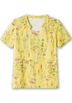 Shirt mit Faltenpartie am Stehkragen<sheego Discount
