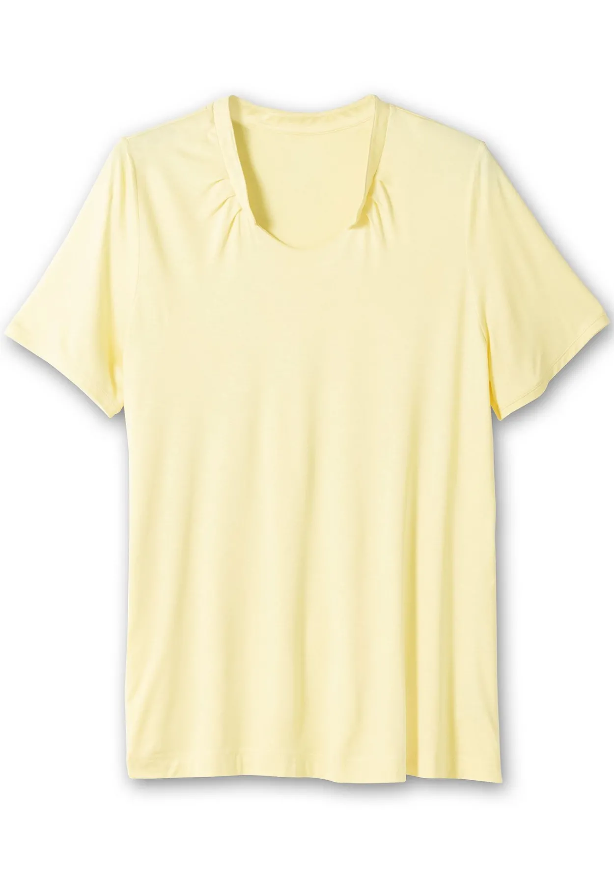 Shirt mit Faltenpartie am Stehkragen<sheego Online