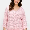 Shirt mit 3/4-Fledermausärmeln und V-Ausschnitt<sheego Fashion