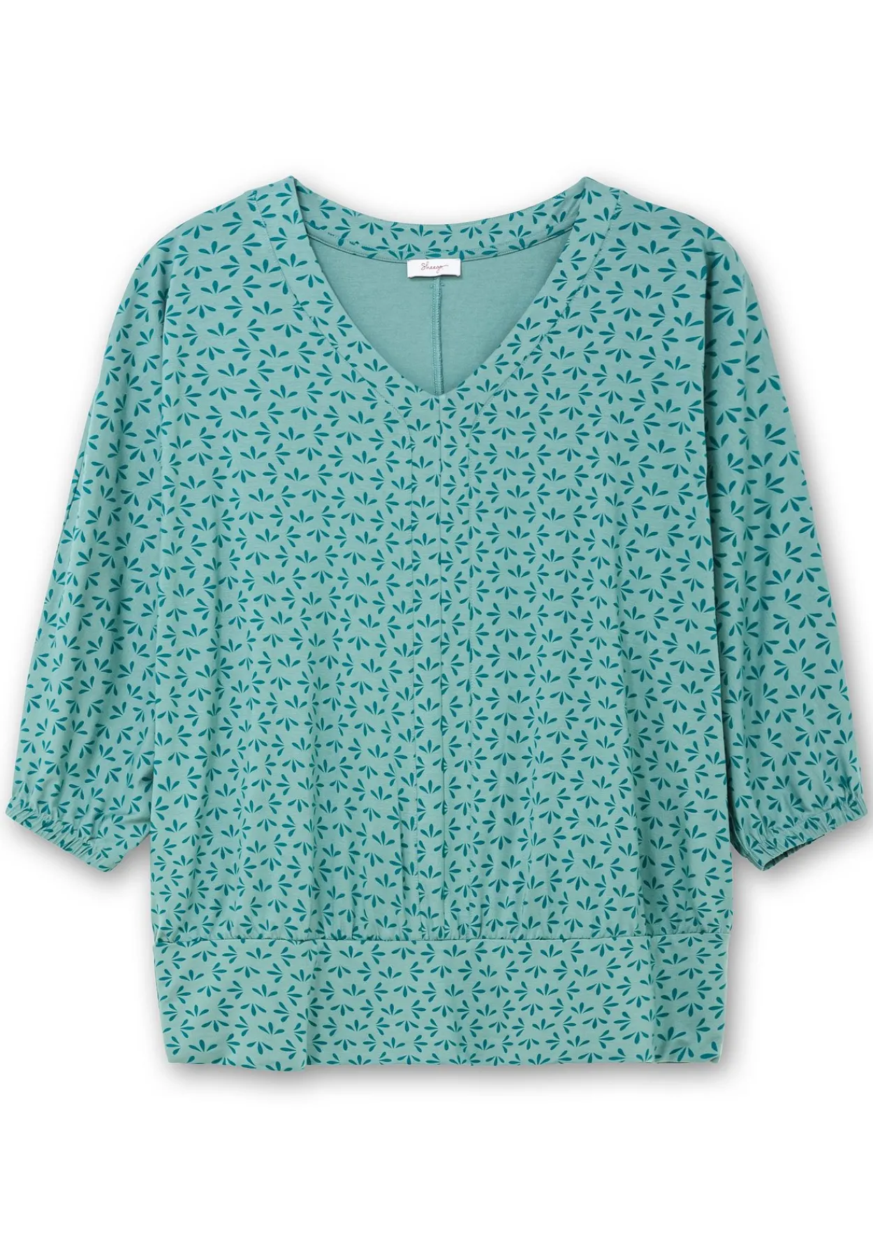 Shirt mit 3/4-Fledermausärmeln und V-Ausschnitt<sheego Sale