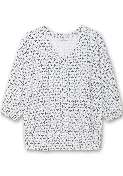 Shirt mit 3/4-Fledermausärmeln und V-Ausschnitt<sheego Fashion