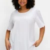 Shirt mit Flügelärmeln aus Lochspitze<sheego Sale