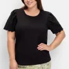 Shirt mit Flügelärmeln und Lochstickerei<sheego Clearance