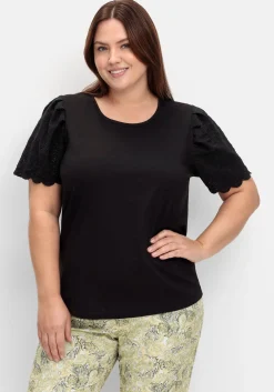 Shirt mit Flügelärmeln und Lochstickerei<sheego Clearance