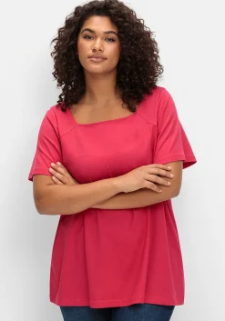 Shirt mit Flügelärmeln und Karree-Ausschnitt<sheego Discount