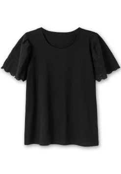 Shirt mit Flügelärmeln und Lochstickerei<sheego Clearance