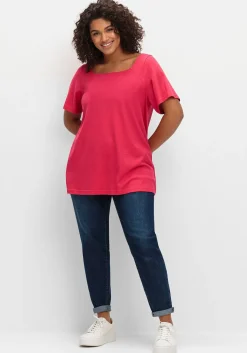 Shirt mit Flügelärmeln und Karree-Ausschnitt<sheego Discount