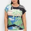 Shirt mit Frontdruck und U-Boot-Ausschnitt<sheego Discount