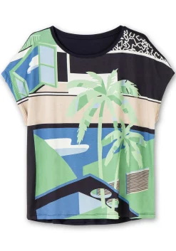 Shirt mit Frontdruck und U-Boot-Ausschnitt<sheego Discount