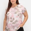 Shirt mit glänzendem Blumendruck<sheego Outlet