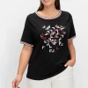 Shirt mit Grafik-Frontprint und Glitzerdetails<sheego Outlet