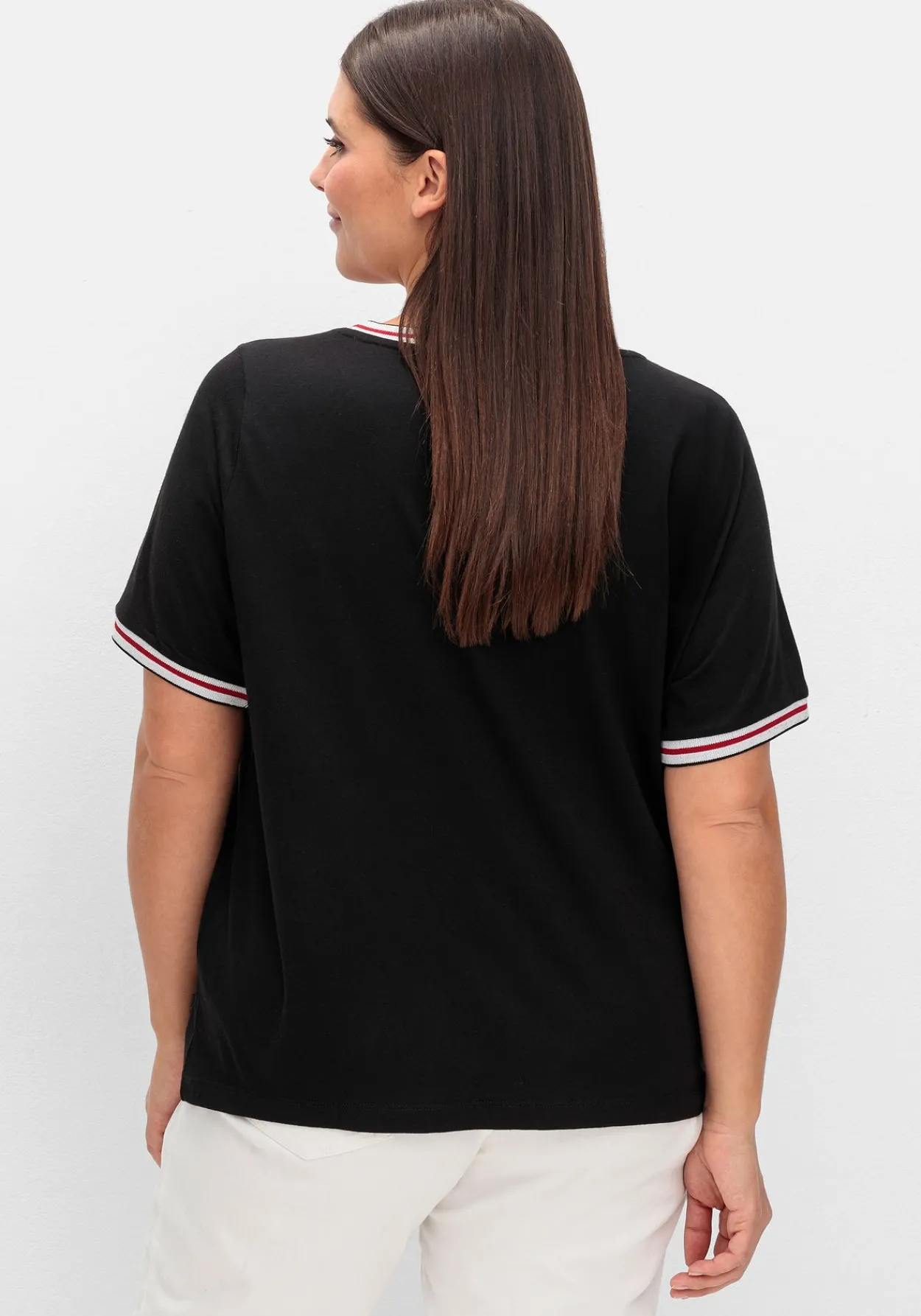 Shirt mit Grafik-Frontprint und Glitzerdetails<sheego Outlet