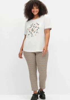 Shirt mit Grafik-Frontprint und Glitzerdetails<sheego Outlet
