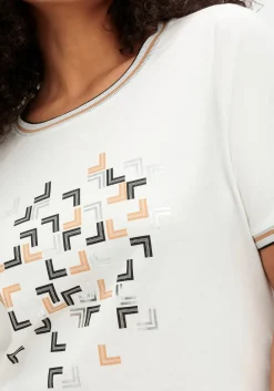 Shirt mit Grafik-Frontprint und Glitzerdetails<sheego Outlet