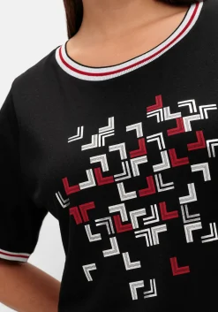 Shirt mit Grafik-Frontprint und Glitzerdetails<sheego Outlet