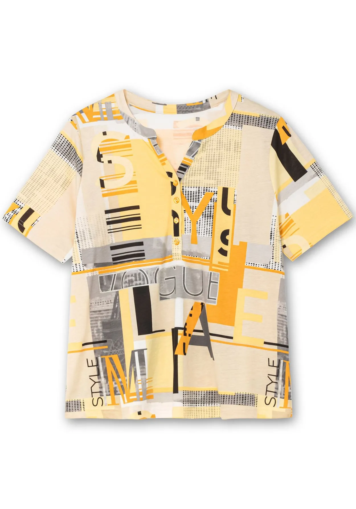 Shirt mit Grafikprint und Knopfleiste<sheego New
