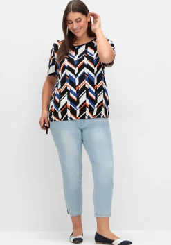 Shirt mit Grafikprint und Saum-Gummizug<sheego New