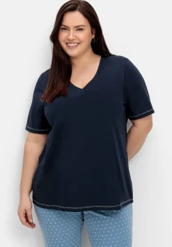Shirt mit kleinem Glitzerdruck auf der Schulter<sheego Fashion