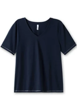 Shirt mit kleinem Glitzerdruck auf der Schulter<sheego Fashion